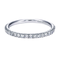 14k White Gold Contemporary Style Straight Wedding Band Diamond